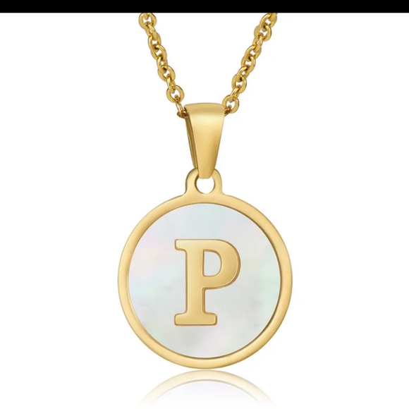 New gold plated stainless steel shell initial necklace - Picture 14 of 16